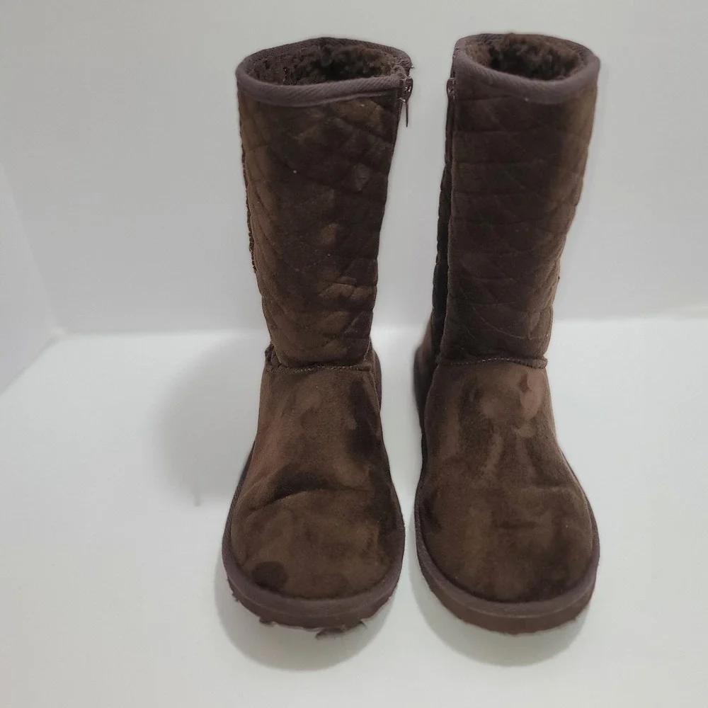 Jazzberry Brown Quilted Winter Boots 8.5‎  Faux Suede Warm Lining Cozy Cabincore
